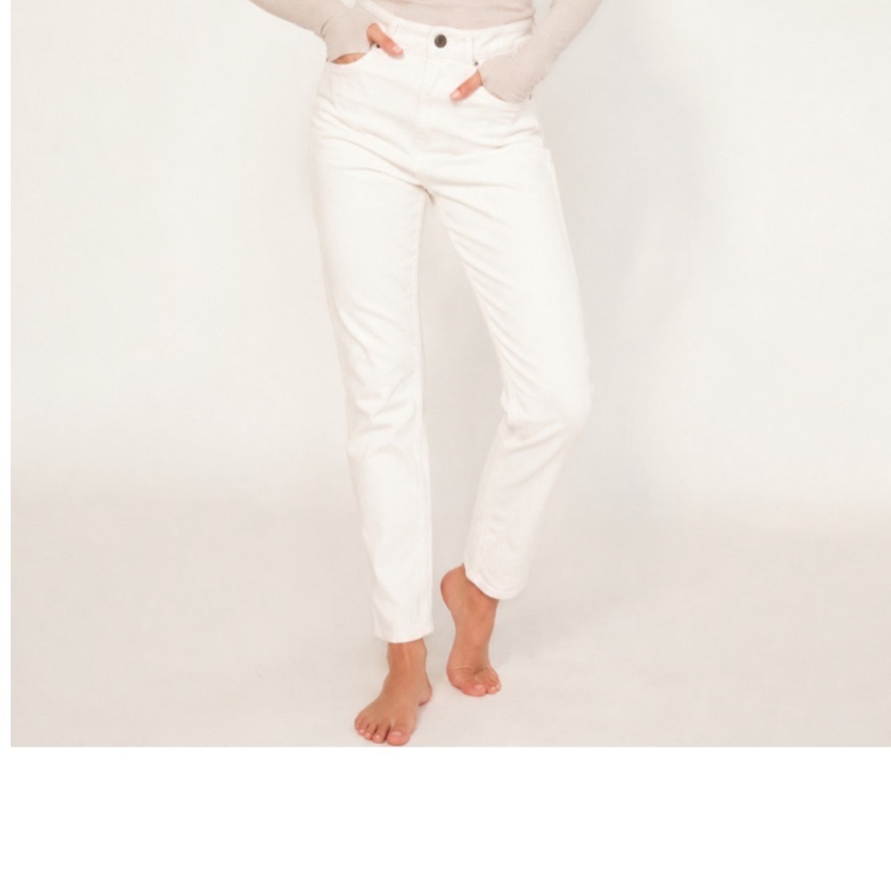 Everlane High Rise Skinny White Denim Jeans Quiet Luxury Minimalist NWT Parisian